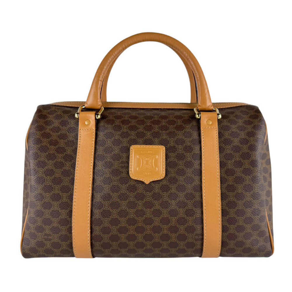 Celine Boston Macadam bag handbag Macadam canvas brown